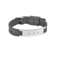 Bio Band - Black on Silver with Stones
