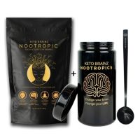 Keto Brainz + Miron Glass Countertop Jar + Long Handled Scoop